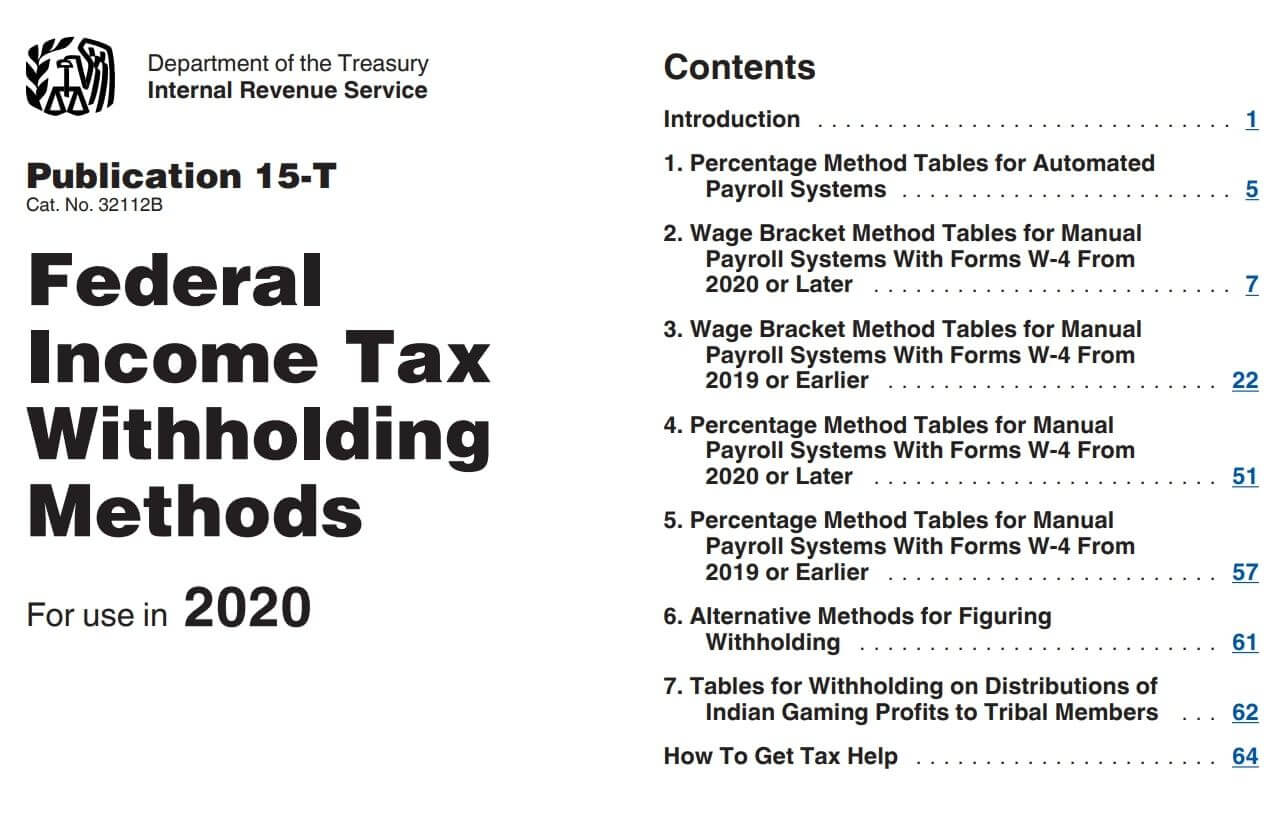 federal withholding tax table