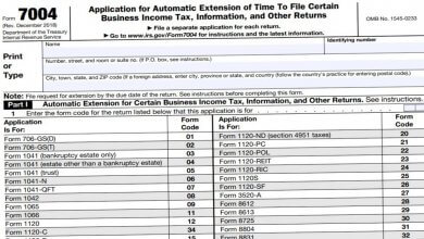 Business Tax Extension - 7004 Form 2024