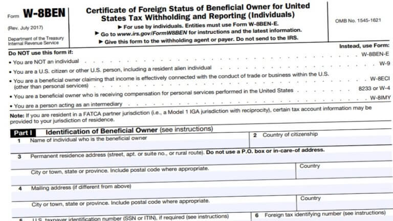 W8BEN 2024 - 2025 - IRS Forms