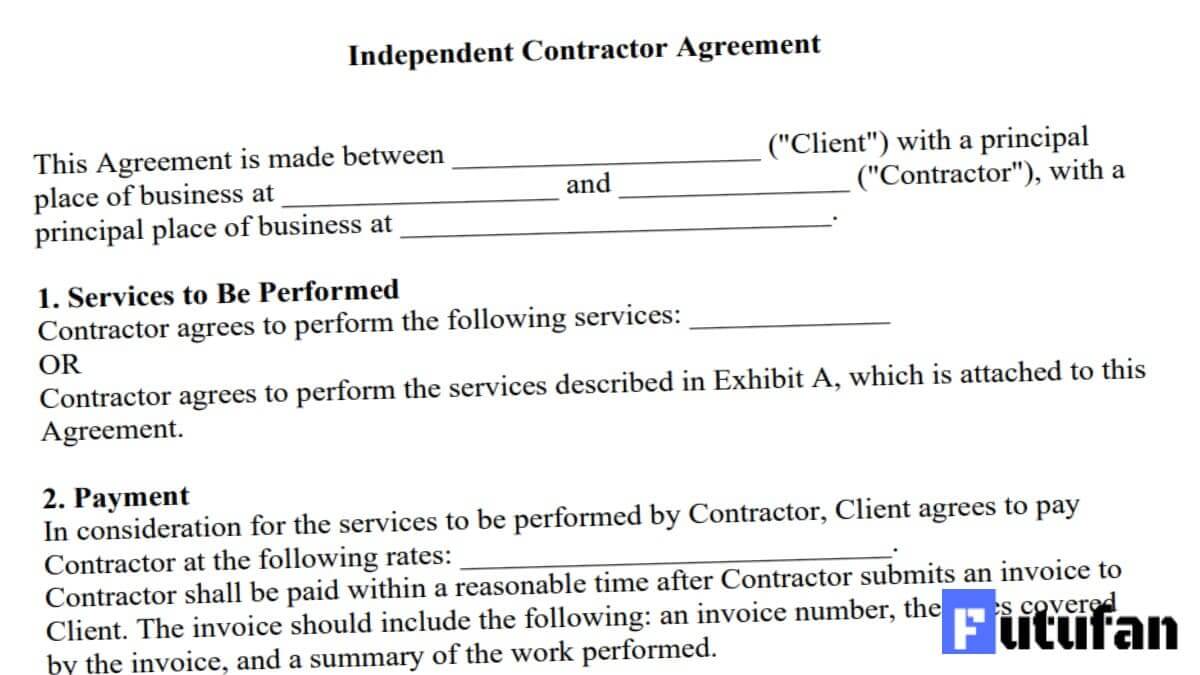 Independent Contractor Agreement Business Taxuni