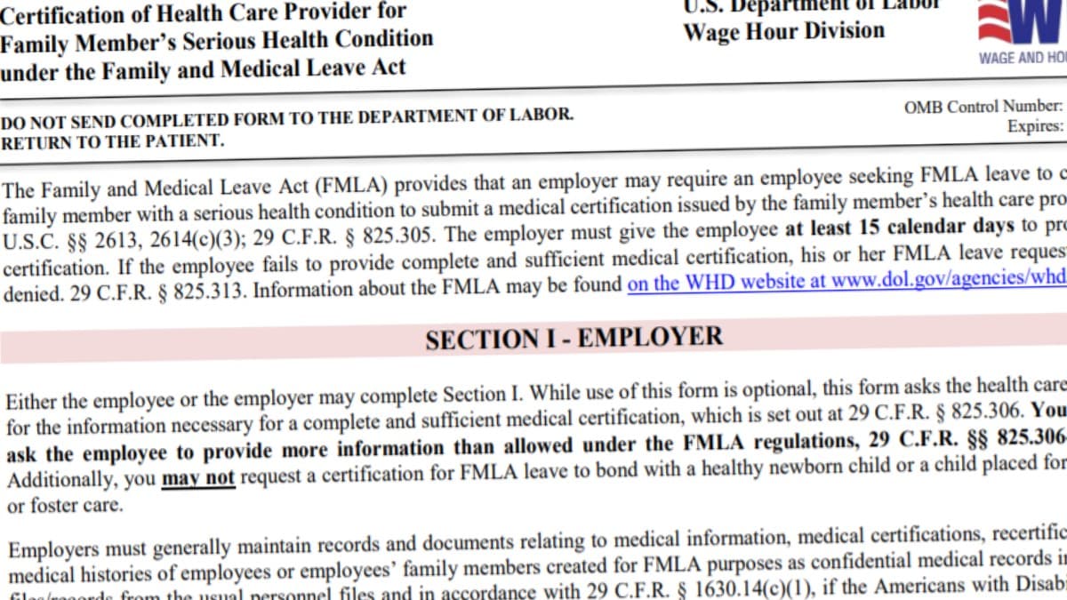 FMLA Form WH380F Fill Out Online