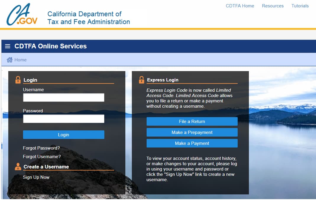 California Sales Tax Login Pay Them Now