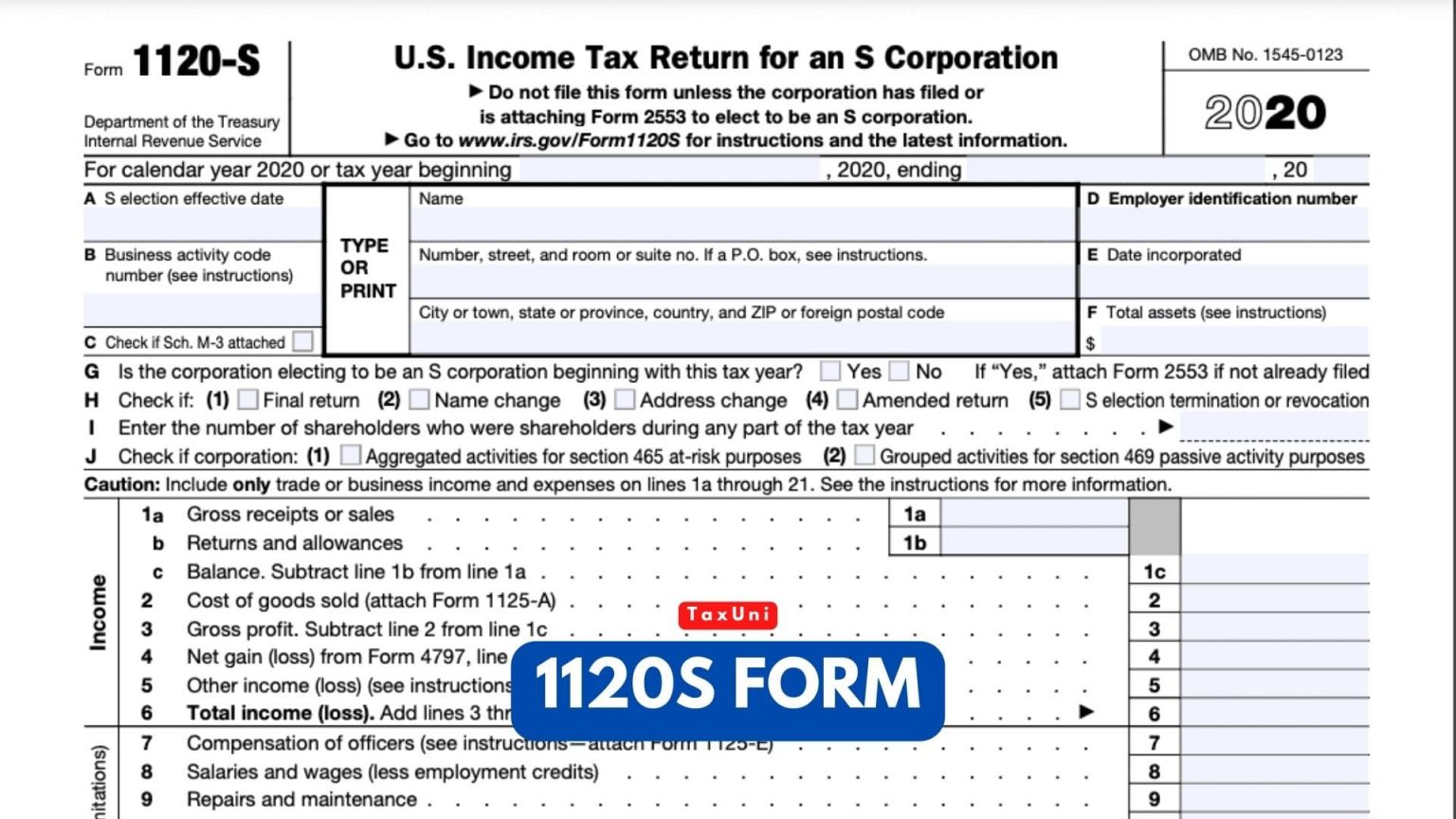 1120S Form 2024 - 2025