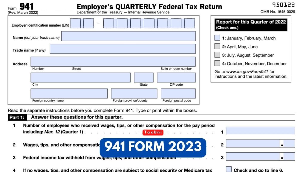 IRS Fillable Form 941 2023