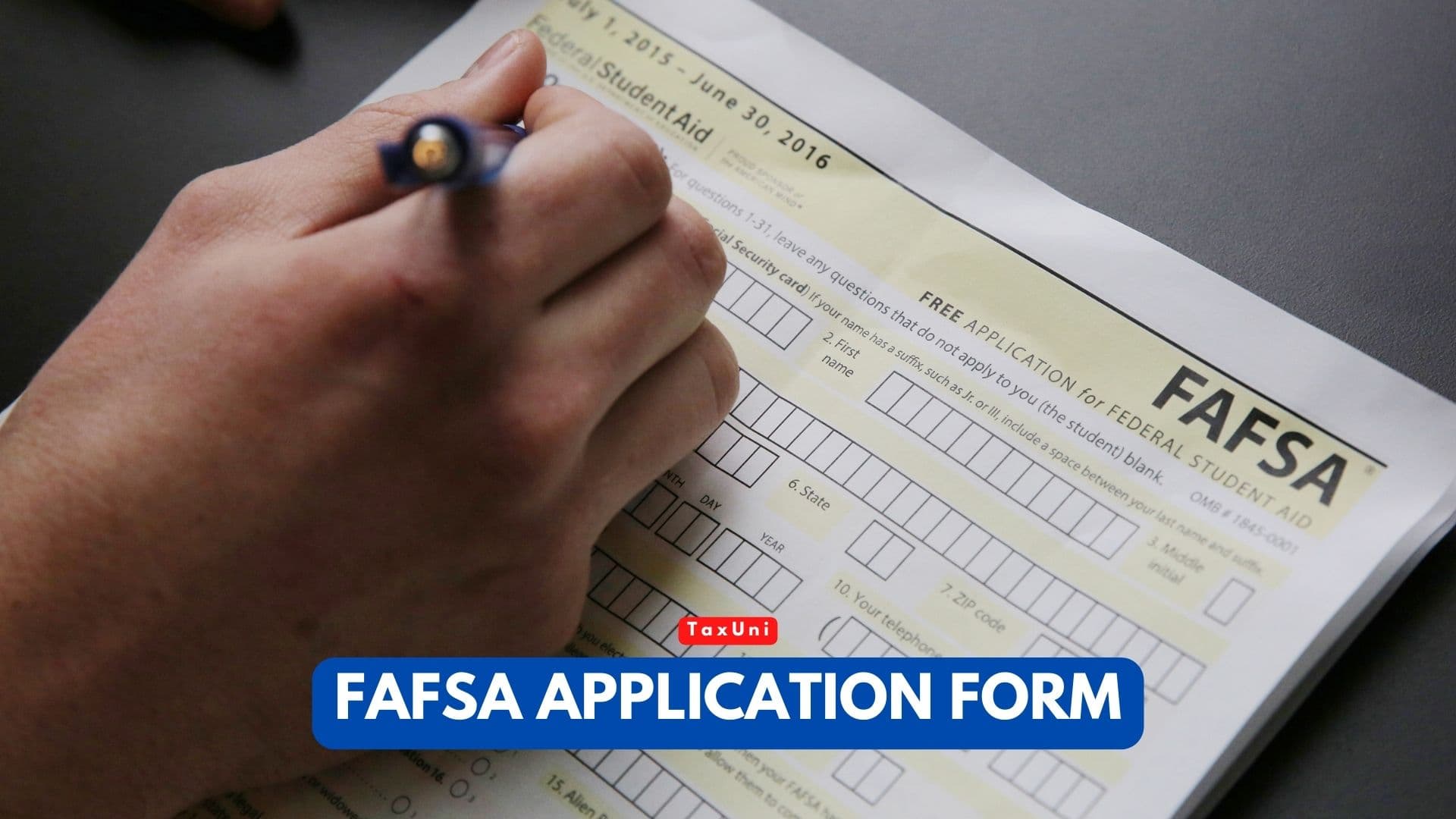 FAFSA Application Form TaxUni Cover 1 