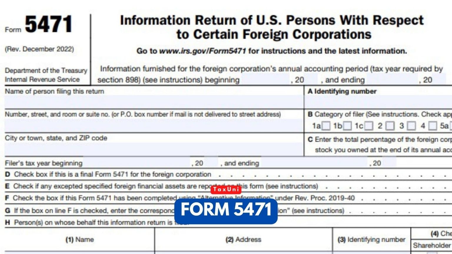 Form 5471 2024 - 2025