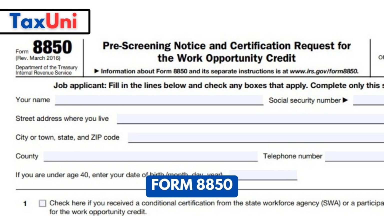 Form 8850