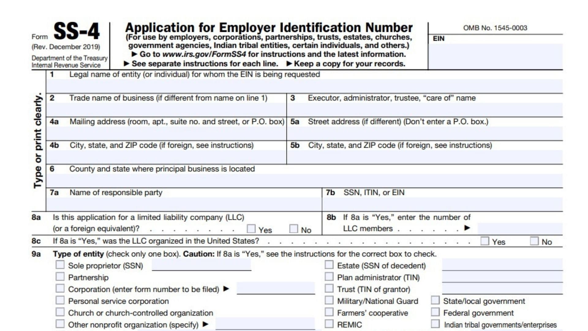 Apply For Ein By Fax