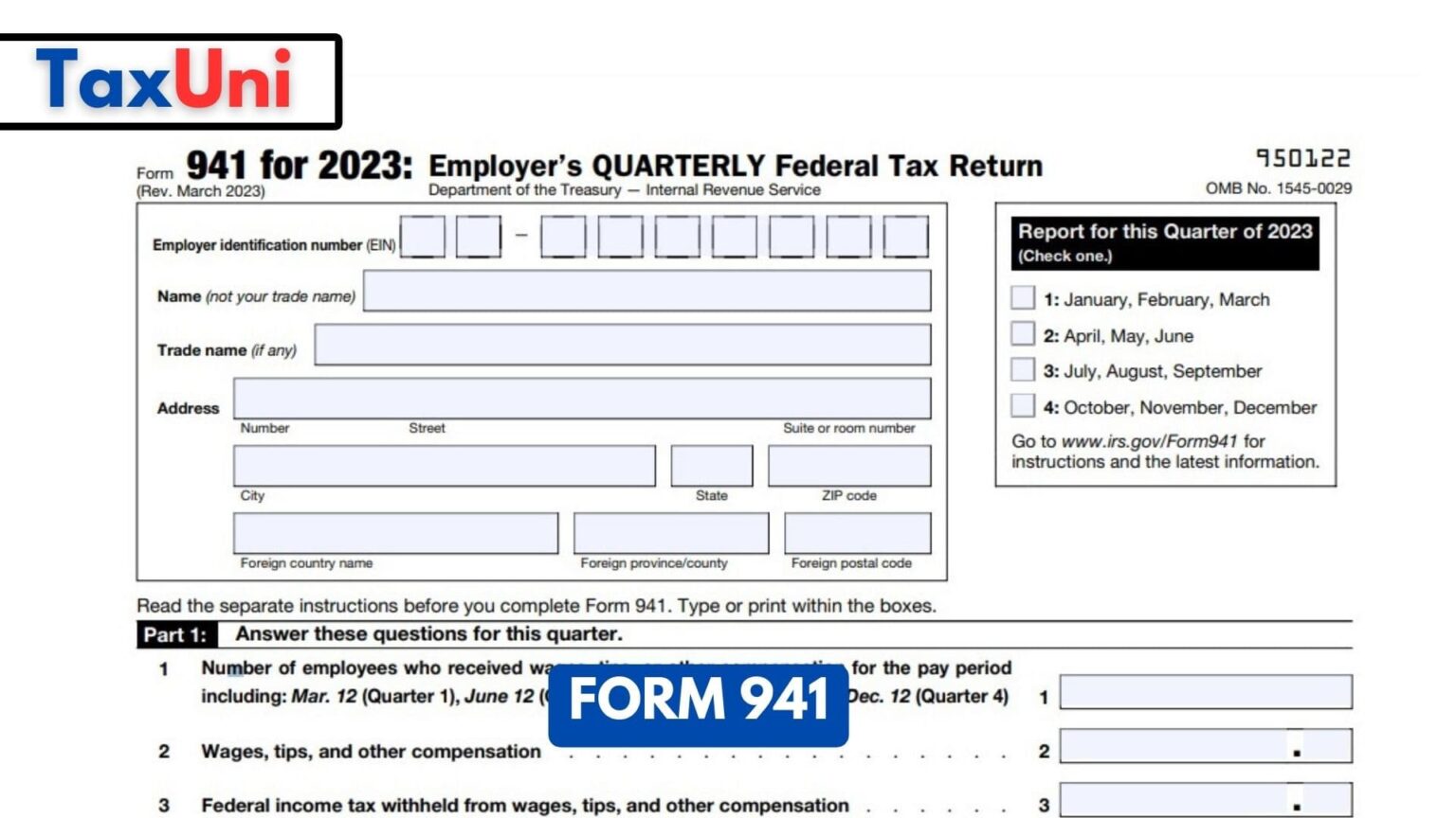 Irs Form 941 For Year 2025