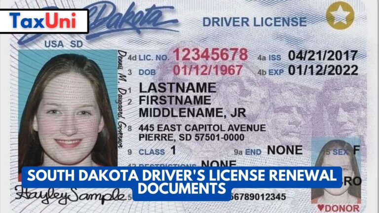 South Dakota Driver's License Renewal Documents