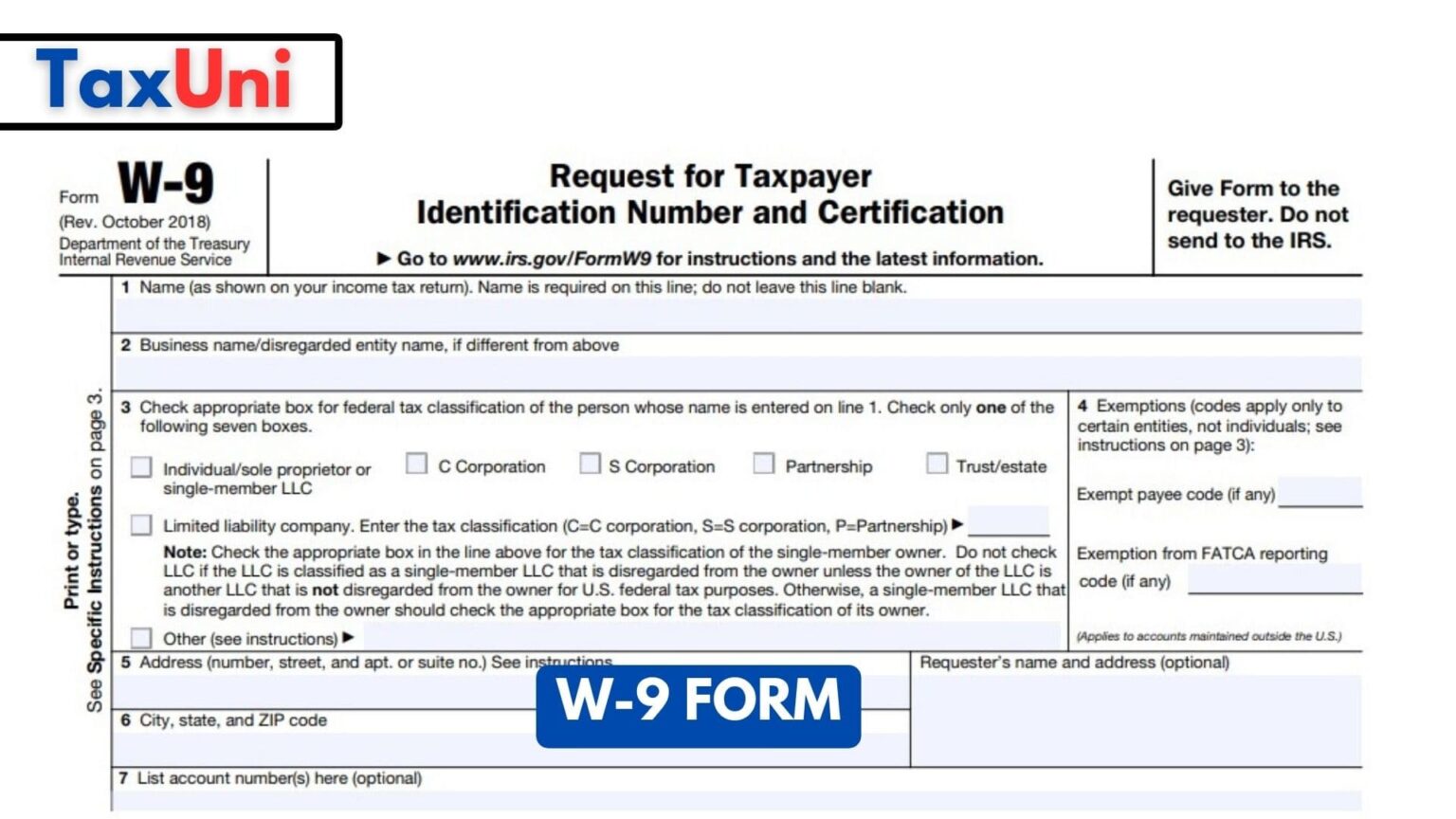 W9 Form 2024 2025