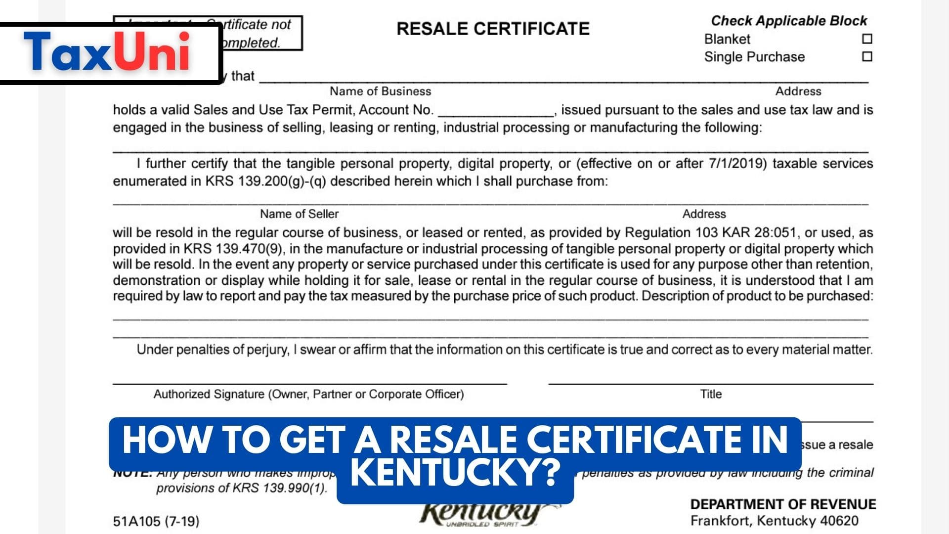 How to Get a Resale Certificate in Kentucky?