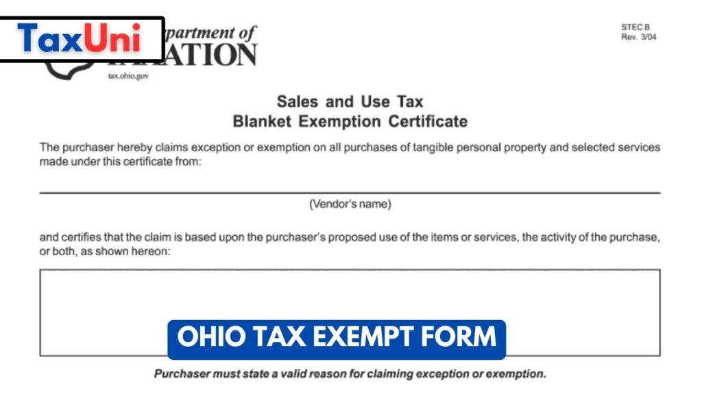 Ohio Tax Exempt Form 2023 2024