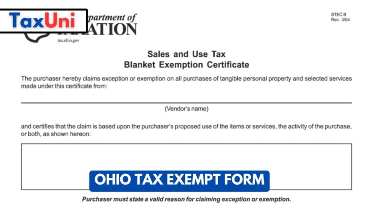 Ohio Tax Exempt Form 2024 - 2025