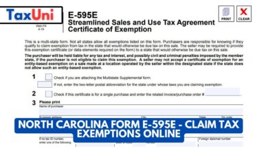 North Carolina Form E-595E - Claim Tax Exemptions Online