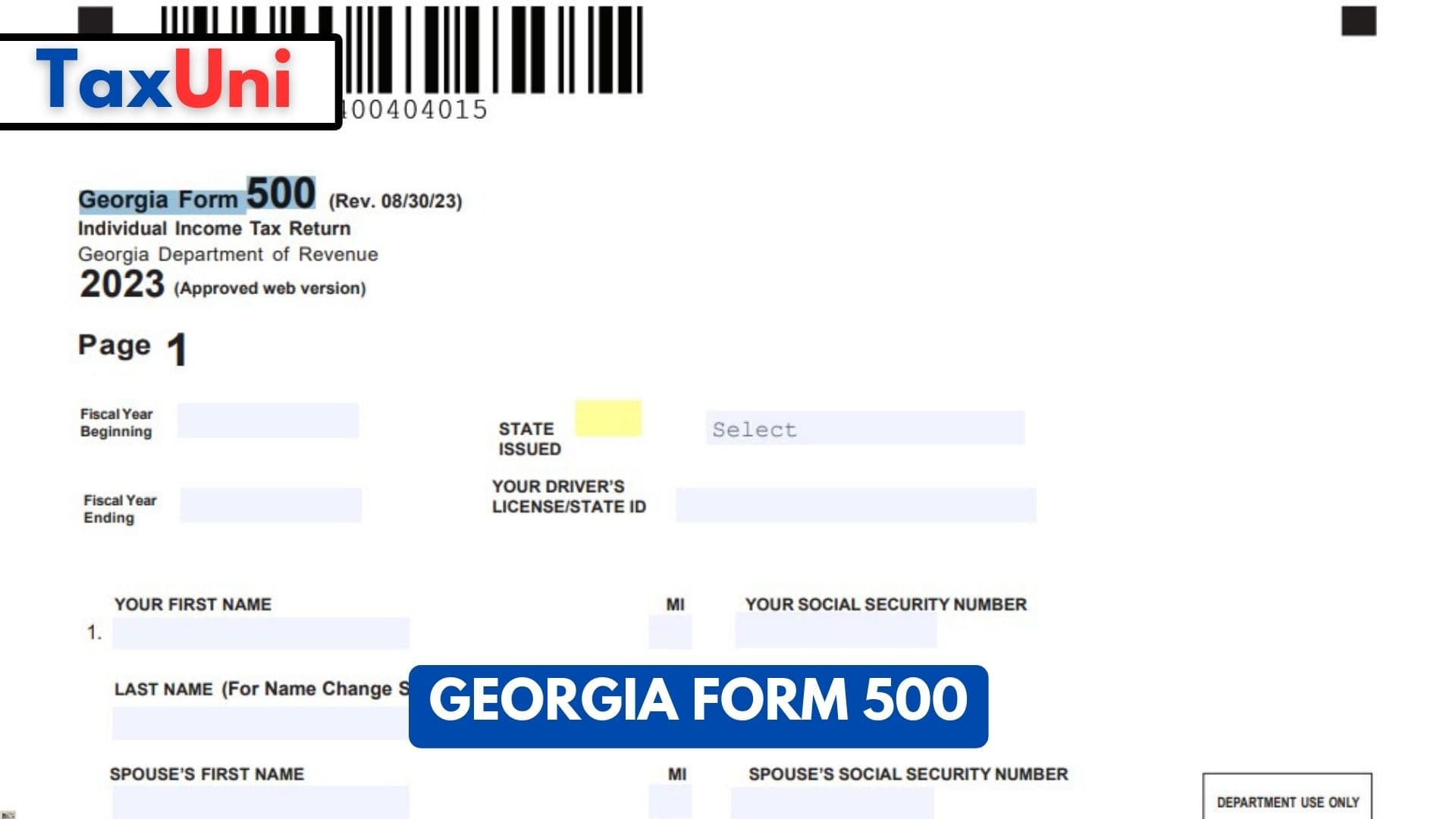 Georgia Form 500 2024 - 2025