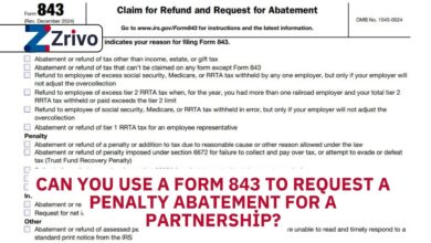 Can You Use a Form 843 to Request a Penalty Abatement for a Partnership