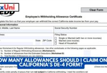 How Many Allowances Should I Claim on California's DE-4 Form